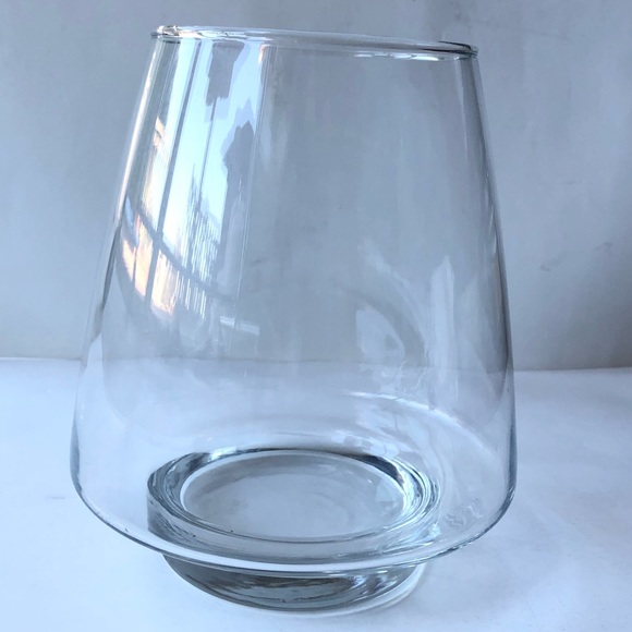 Contemporary Home Living Clear Transparent Cylindrical Hand Blown Glass Vase - Picture 2 of 7